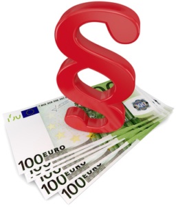 roter Paragraph Geldscheine